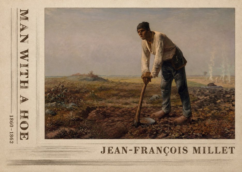 Jean-François Millet Man with a Hoe No2 - Juliste