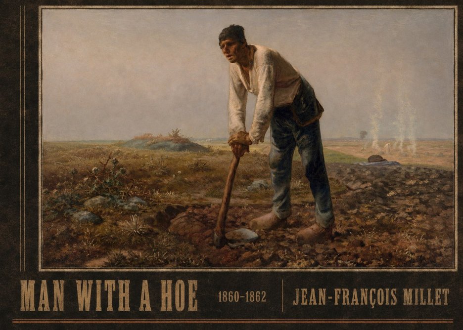 Jean-François Millet Man with a Hoe No3 - Juliste