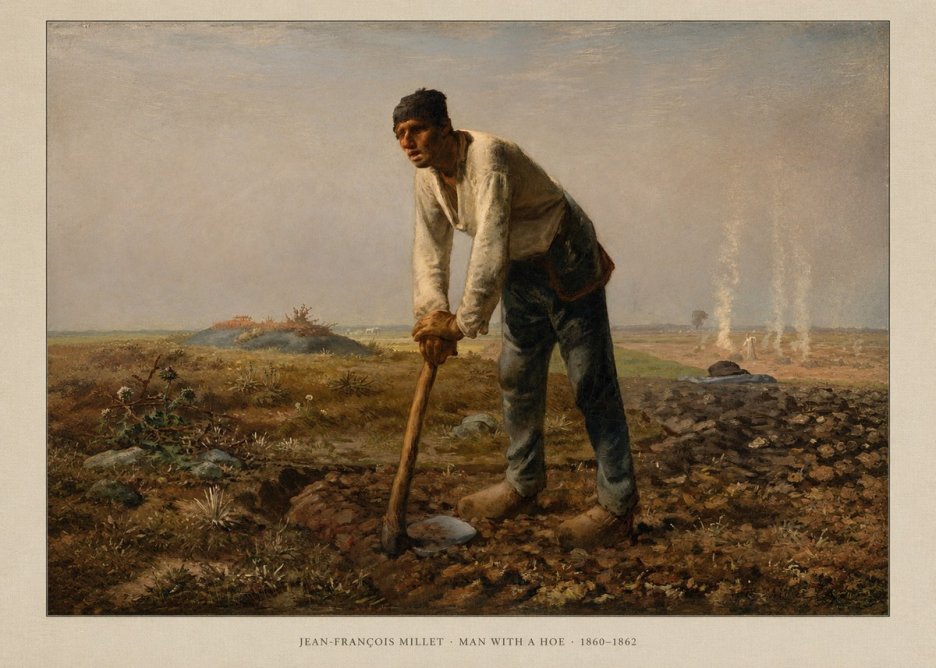 Jean-François Millet Man with a Hoe No6 - Juliste