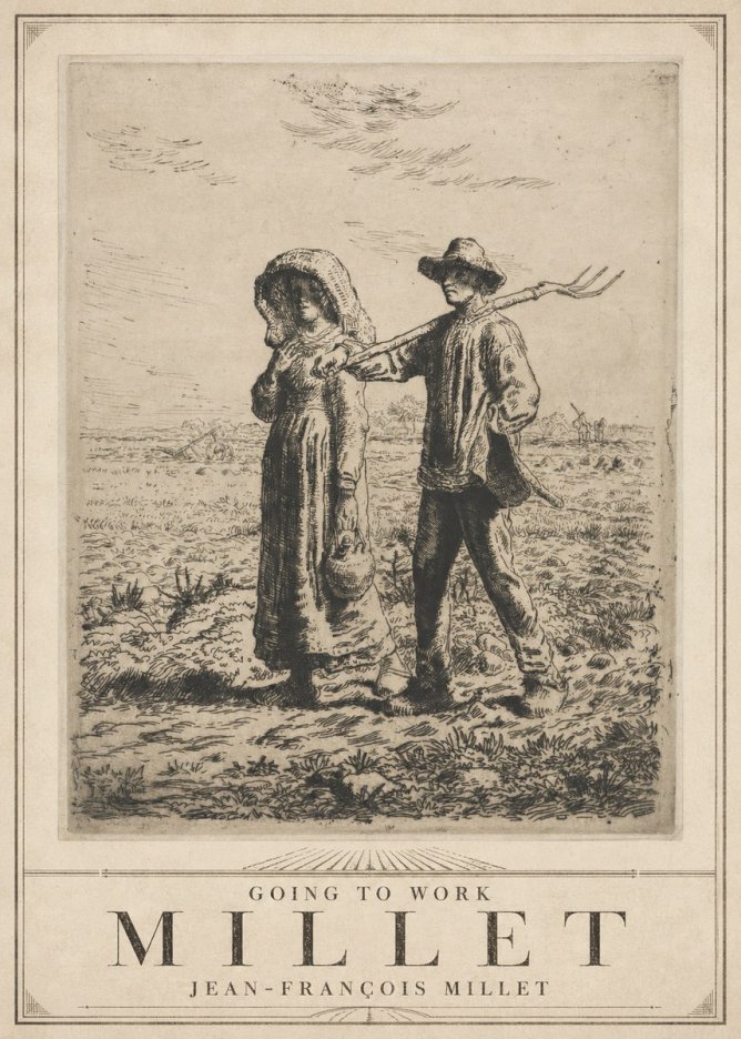 Jean-François Millet Going to Work No3 - Juliste