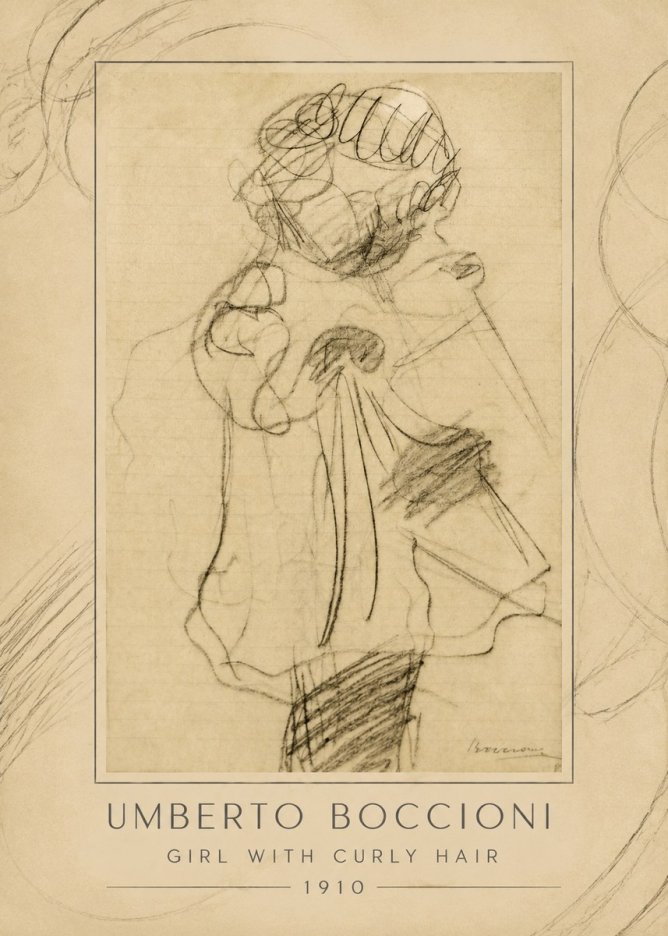 Umberto Boccioni Girl with Curly Hair No1 - Juliste