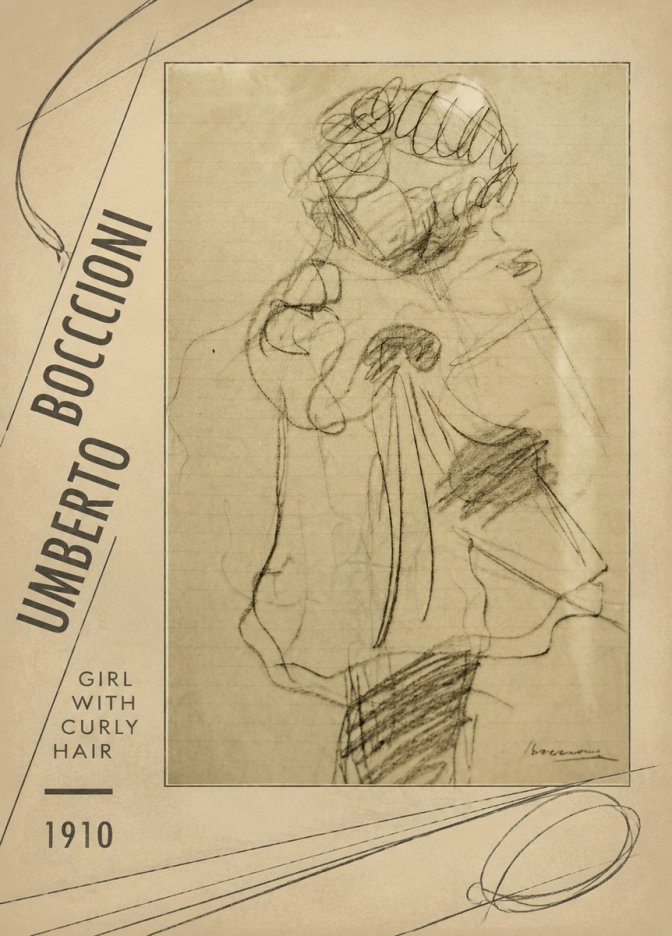 Umberto Boccioni Girl with Curly Hair No2 - Juliste