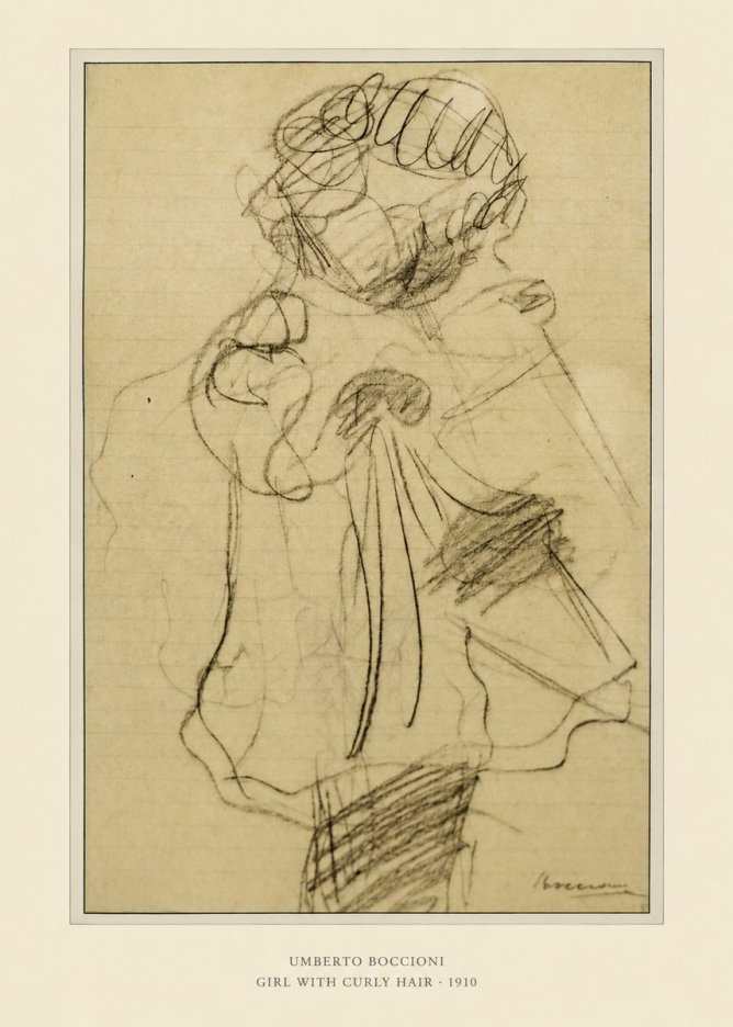 Umberto Boccioni Girl with Curly Hair No6 - Juliste