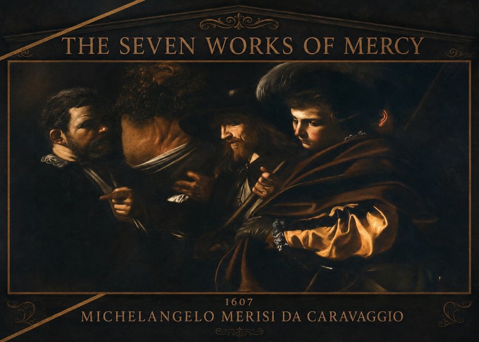 Michelangelo Merisi da Caravaggio The Seven Works of Mercy VI No3 - Juliste