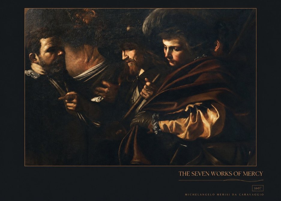Michelangelo Merisi da Caravaggio The Seven Works of Mercy VI No5 - Juliste