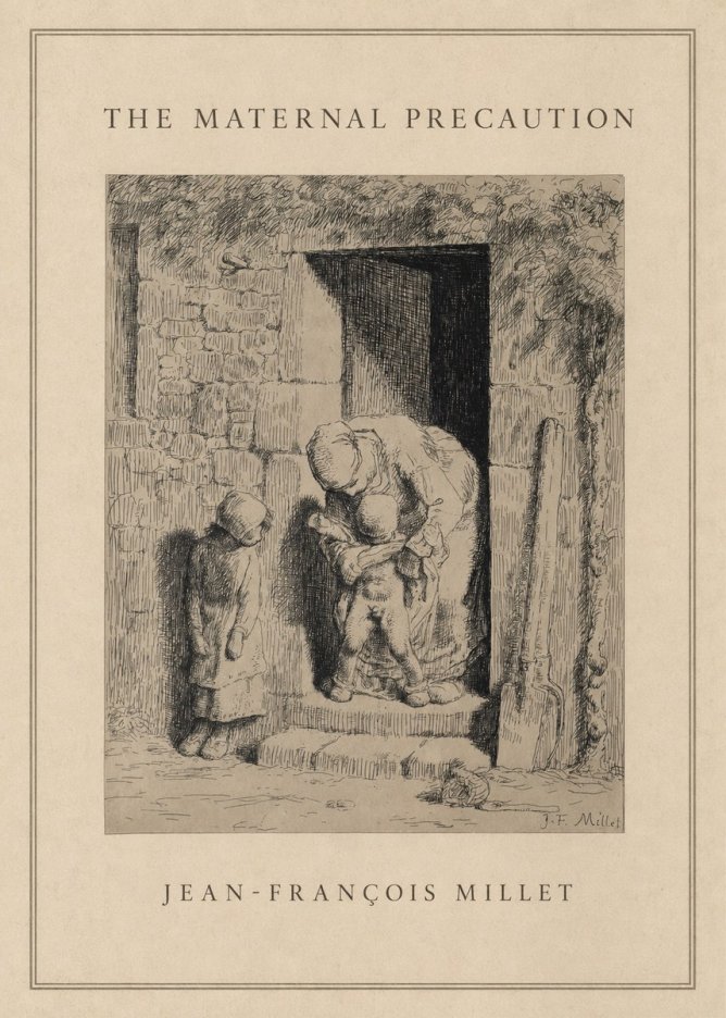 Jean-François Millet The Maternal Precaution No1 - Juliste