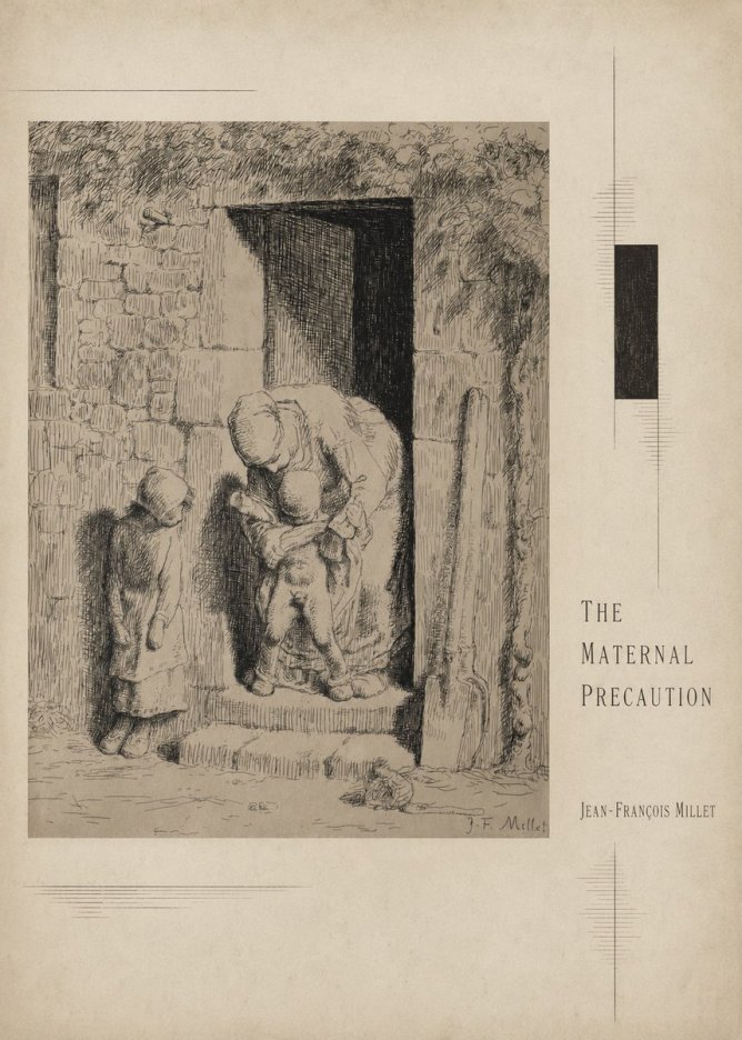 Jean-François Millet The Maternal Precaution No3 - Juliste