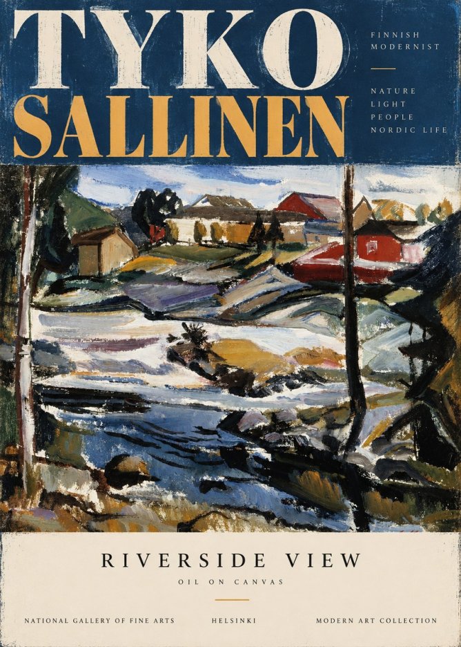 Tyko Sallinen Riverside View No2 - Juliste
