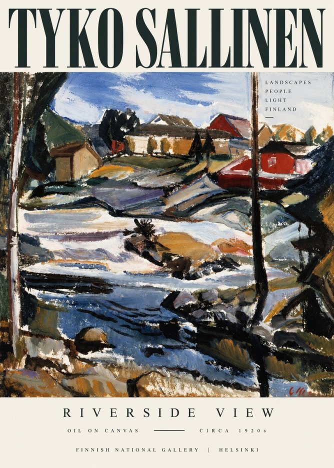Tyko Sallinen Riverside View No3 - Juliste