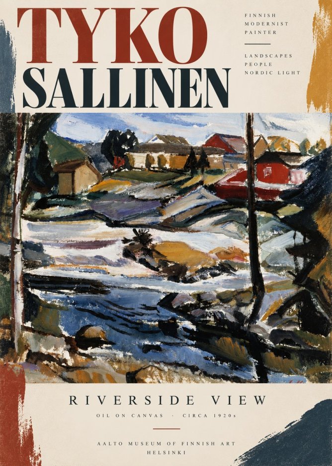 Tyko Sallinen Riverside View No4 - Juliste