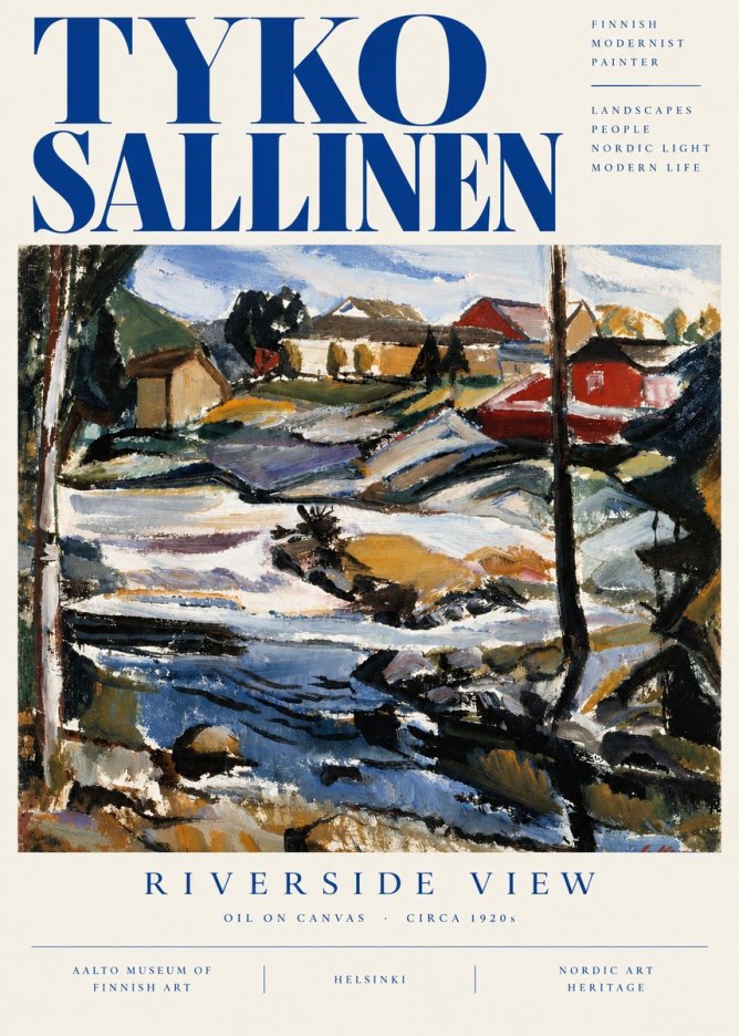 Tyko Sallinen Riverside View No5 - Juliste