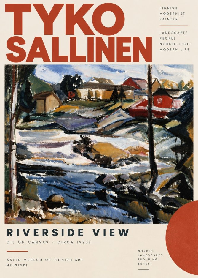 Tyko Sallinen Riverside View No6 - Juliste