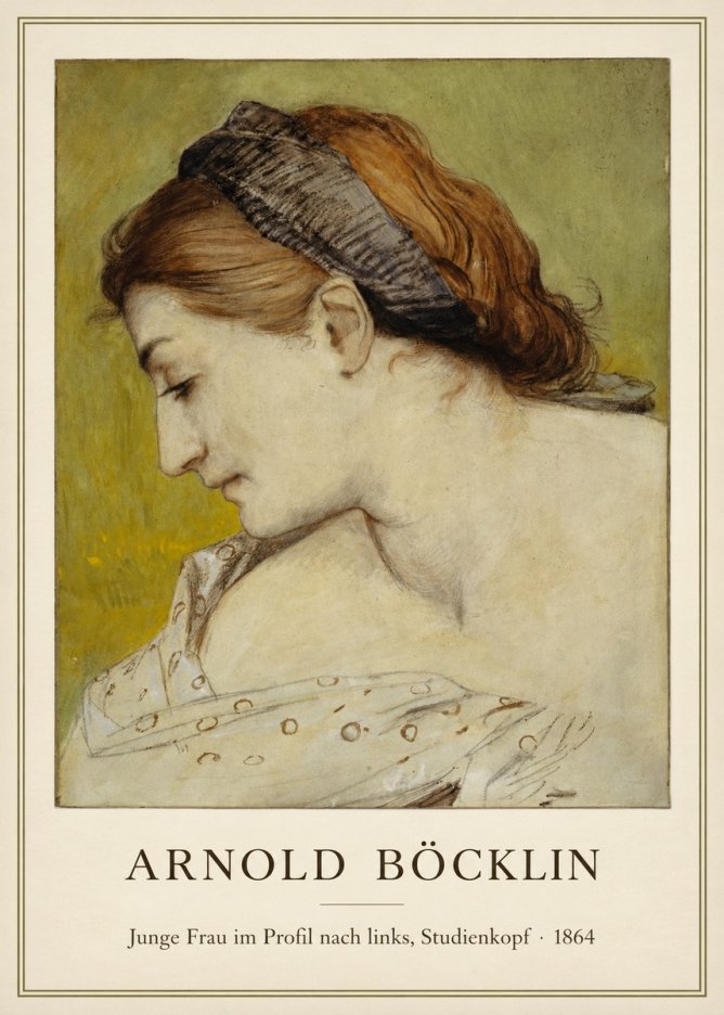 Arnold Böcklin Junge Frau Im Profil Nach Links, Studienkopf No1 - Juliste