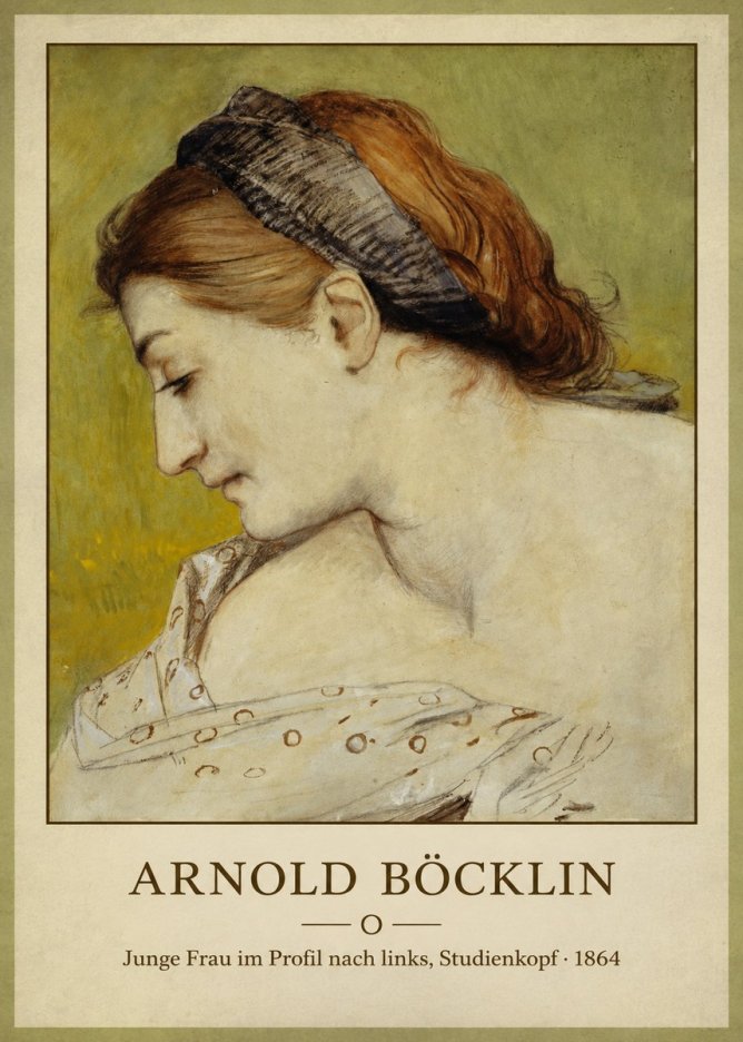 Arnold Böcklin Junge Frau Im Profil Nach Links, Studienkopf No3 - Juliste