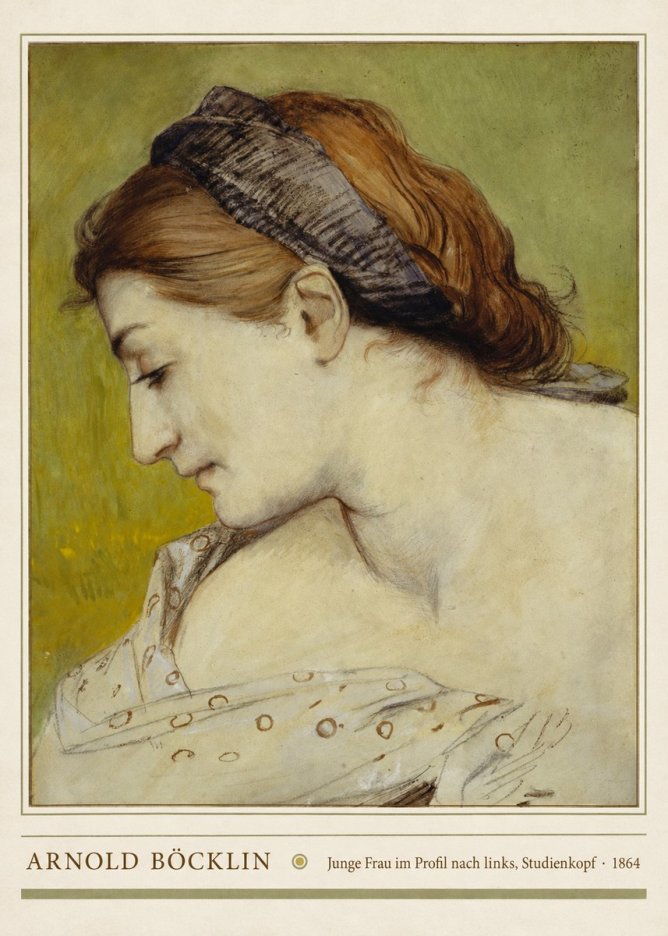 Arnold Böcklin Junge Frau Im Profil Nach Links, Studienkopf No4 - Juliste