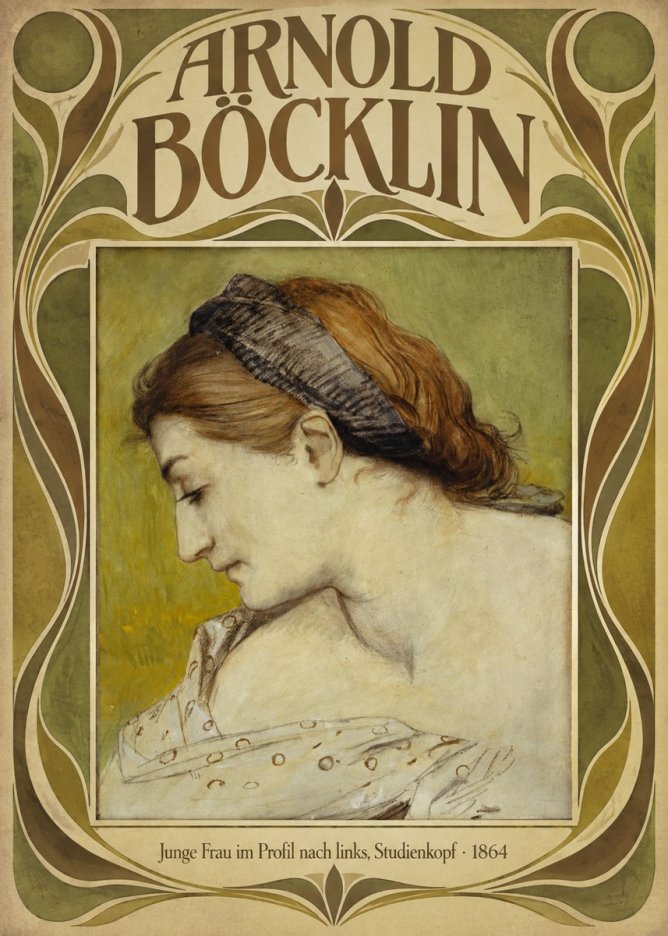 Arnold Böcklin Junge Frau Im Profil Nach Links, Studienkopf No6 - Juliste