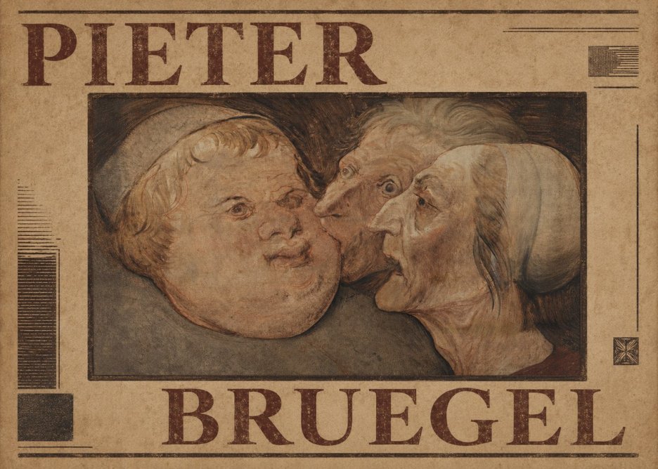 Pieter Bruegel Three Grotesque Heads No2 - Juliste
