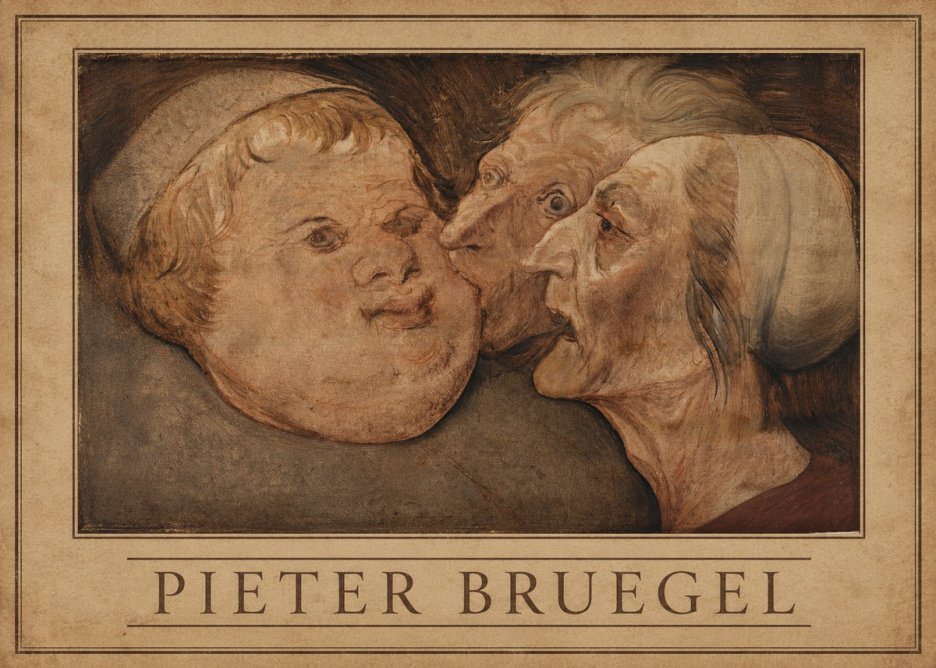 Pieter Bruegel Three Grotesque Heads No3 - Juliste