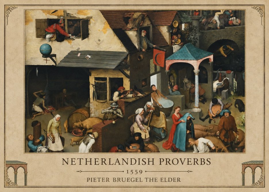 Pieter Bruegel Netherlandish Proverbs VII No1 - Juliste