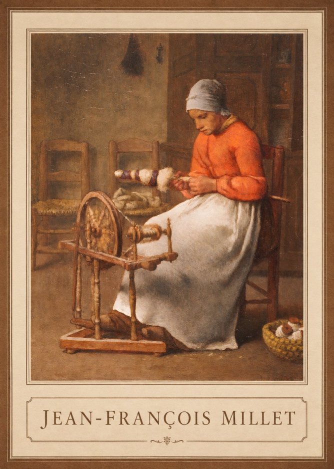 Jean-François Millet Woman Spinning No1 - Juliste
