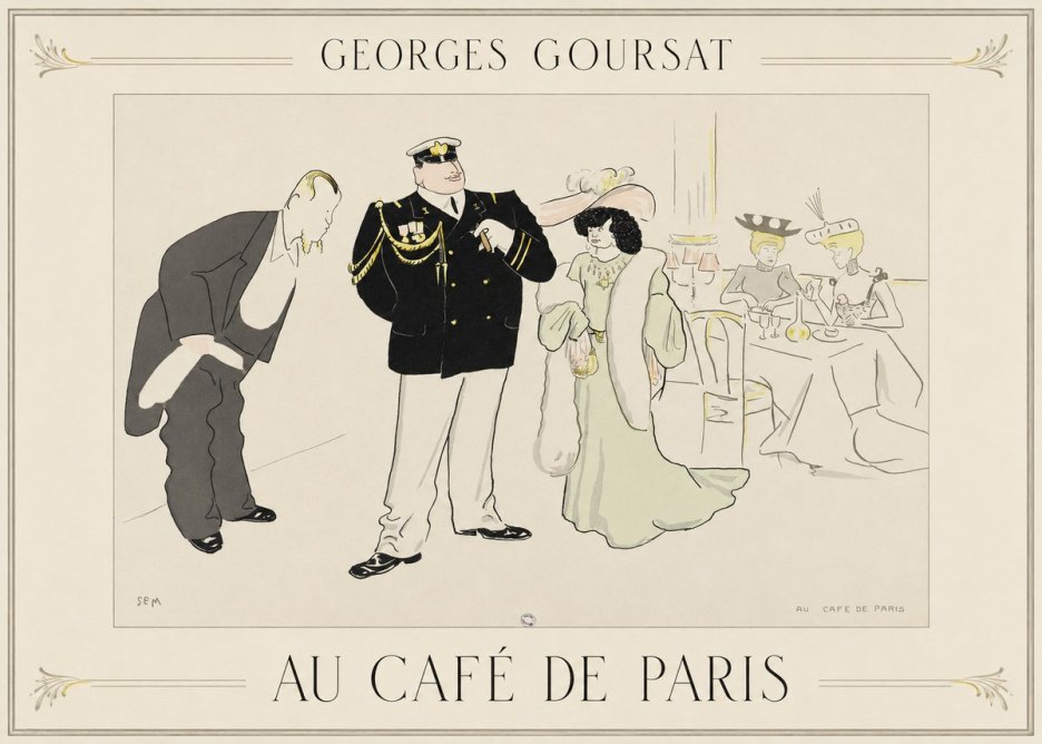 Georges Goursat Au Café De Paris No1 - Juliste