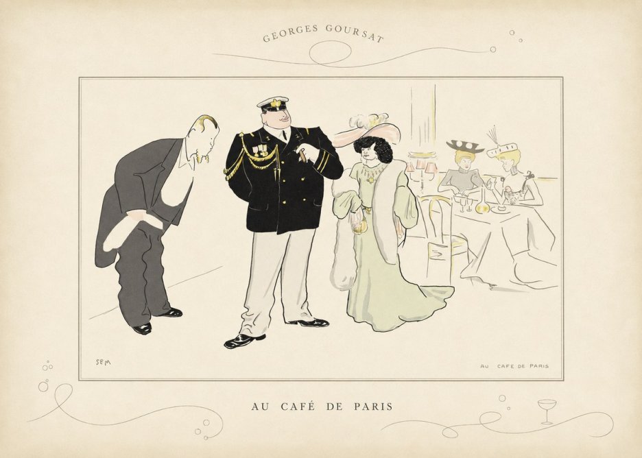 Georges Goursat Au Café De Paris No3 - Juliste
