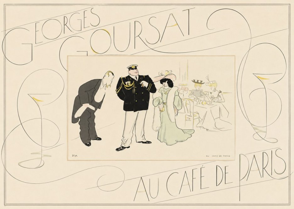 Georges Goursat Au Café De Paris No5 - Juliste