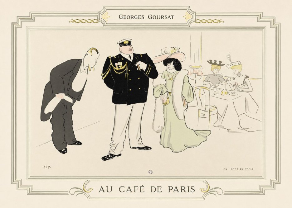 Georges Goursat Au Café De Paris No6 - Juliste