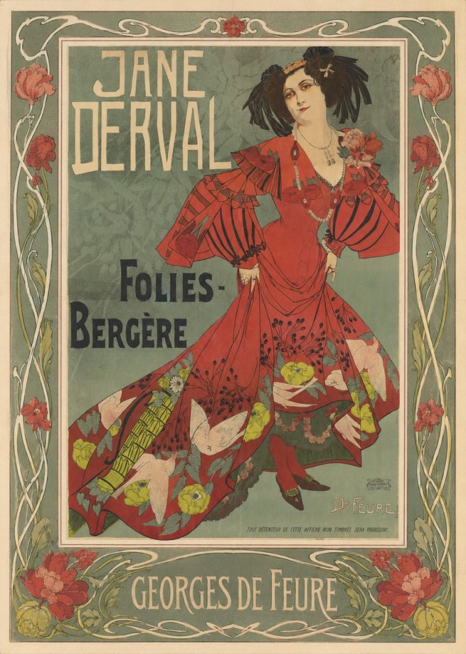 Georges de Feure Jane Derval - Folies-bergère II No1 - Juliste