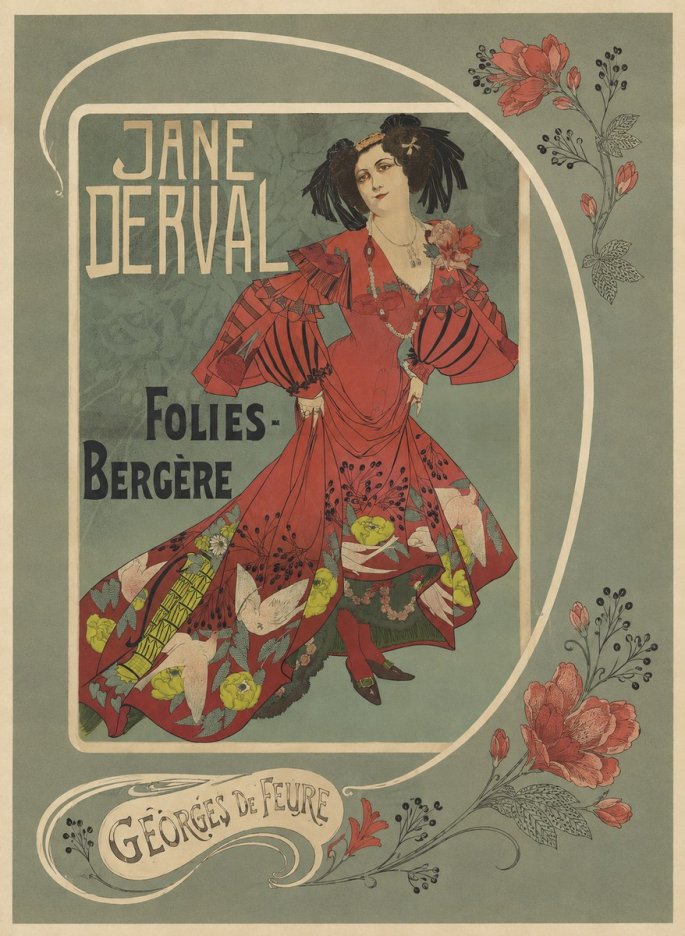 Georges de Feure Jane Derval - Folies-bergère II No5 - Juliste