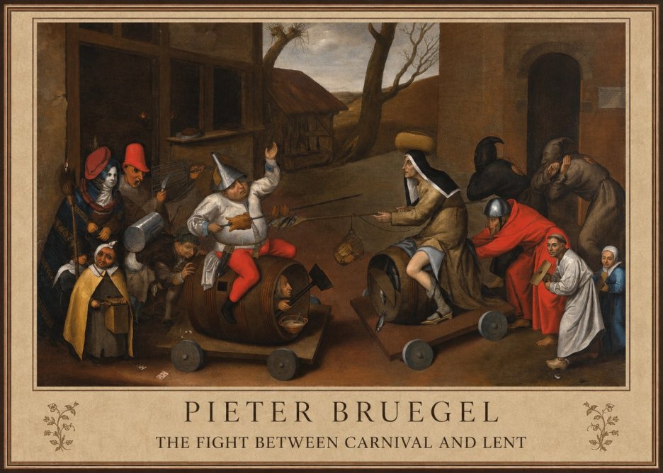 Pieter Bruegel The Fight Between Carnival and Lent IV No1 - Juliste