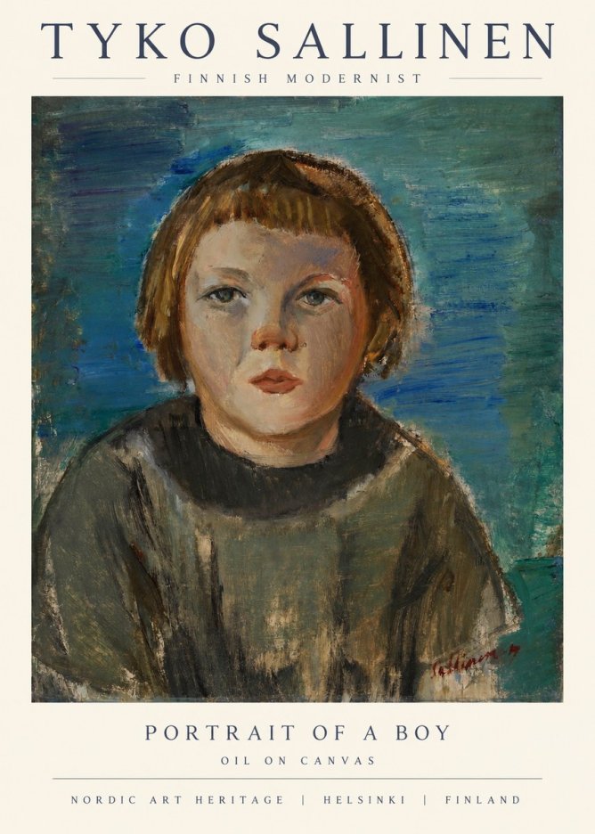 Tyko Sallinen Portrait of a Boy No1 - Juliste