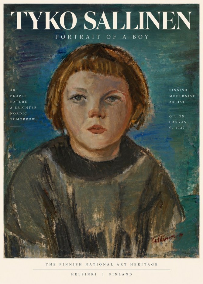 Tyko Sallinen Portrait of a Boy No4 - Juliste