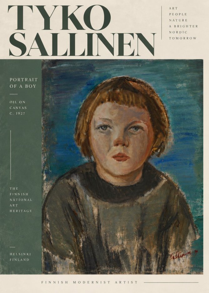 Tyko Sallinen Portrait of a Boy No6 - Juliste