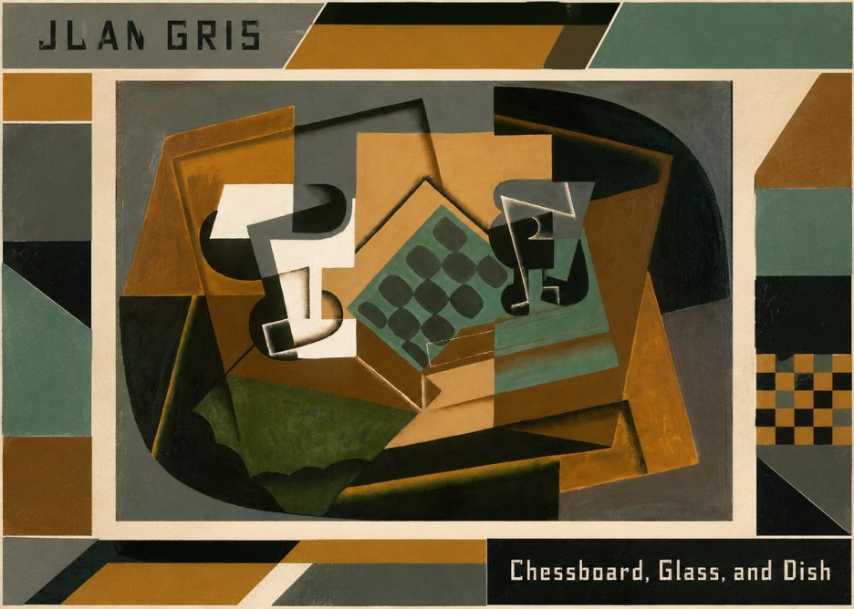 Juan Gris Chessboard, Glass, and Dish No3 - Juliste