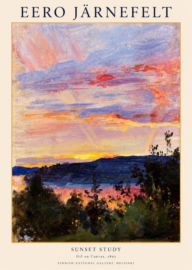 Eero Järnefelt Sunset Study No1 - Juliste