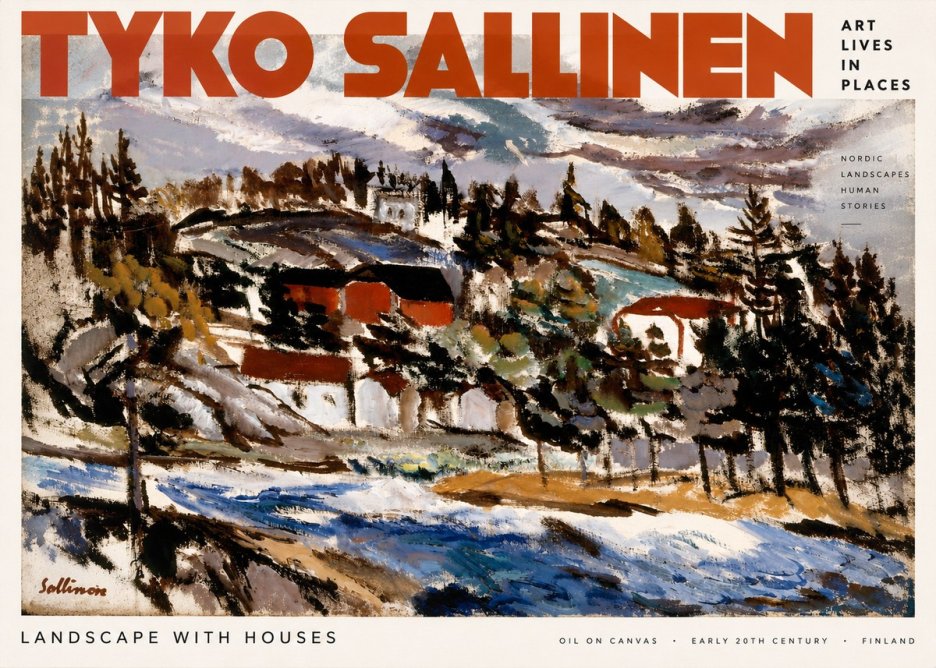 Tyko Sallinen Landscape with Houses No2 - Juliste