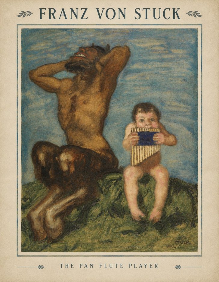 Franz von Stuck Laughing Faun and Playing Putto No5 - Juliste