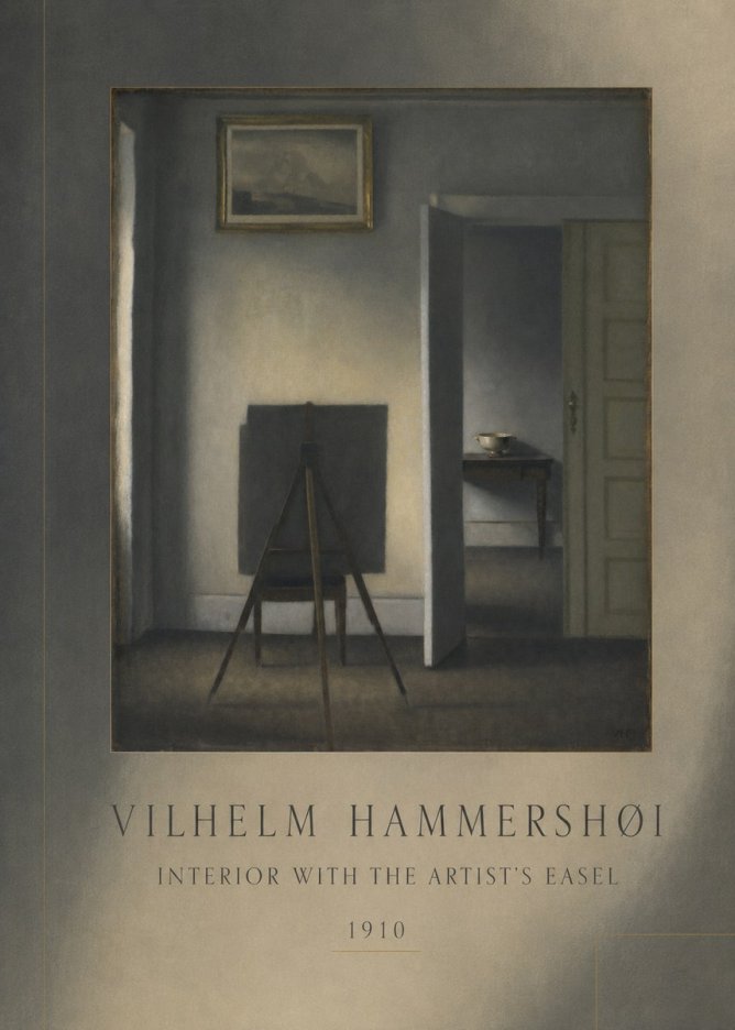 Vilhelm Hammershøi Interior with the Artist's Easel II No5 - Juliste