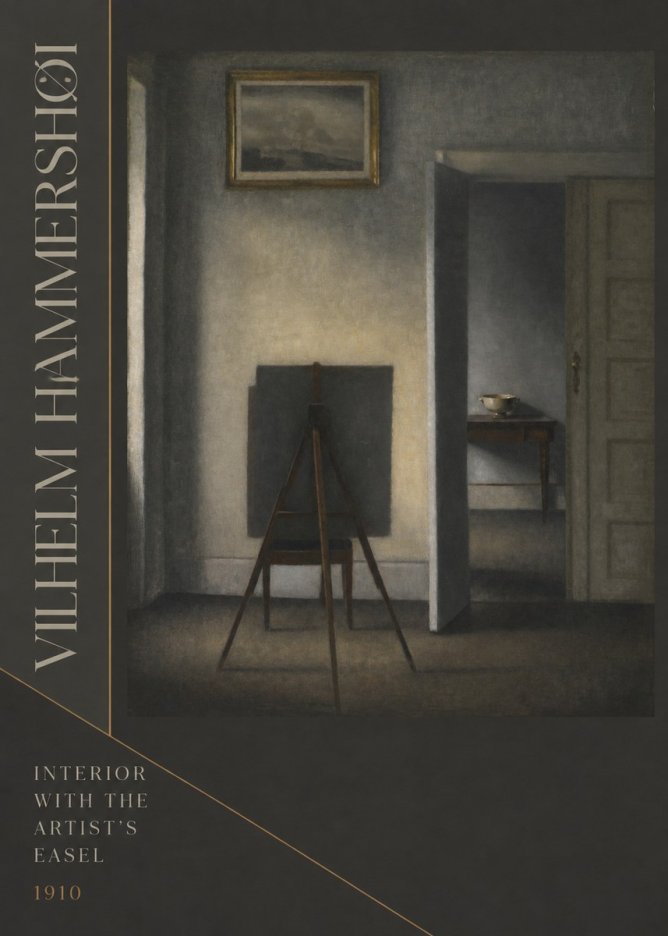 Vilhelm Hammershøi Interior with the Artist's Easel II No6 - Juliste