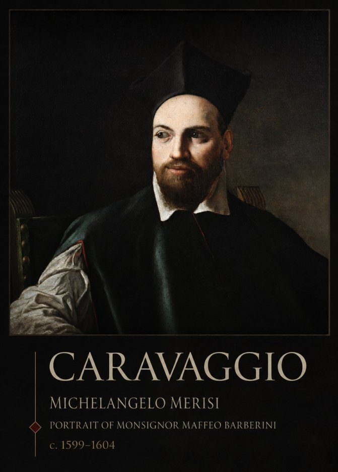 Michelangelo Merisi da Caravaggio Portrait of Monsignor Maffeo Barberini No2 - Juliste