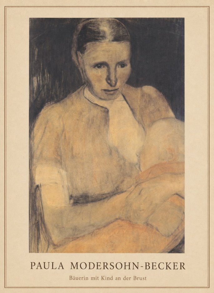 Paula Modersohn-Becker Bäuerin Mit Kind an Der Brust No3 - Juliste