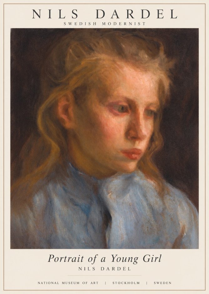 Nils Dardel Portrait of a Young Girl No1 - Juliste