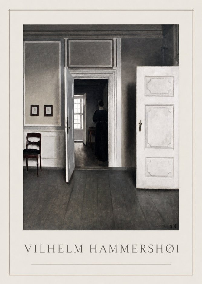 Vilhelm Hammershøi Interior with a Woman Seen from Behind No1 - Juliste