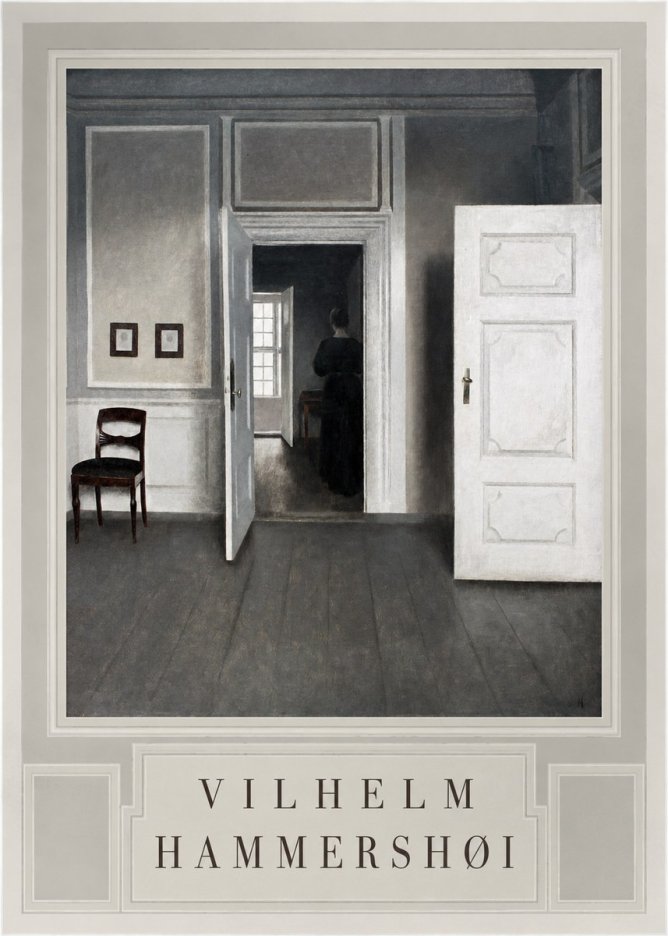 Vilhelm Hammershøi Interior with a Woman Seen from Behind No3 - Juliste