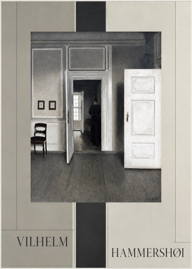 Vilhelm Hammershøi Interior with a Woman Seen from Behind No4 - Juliste