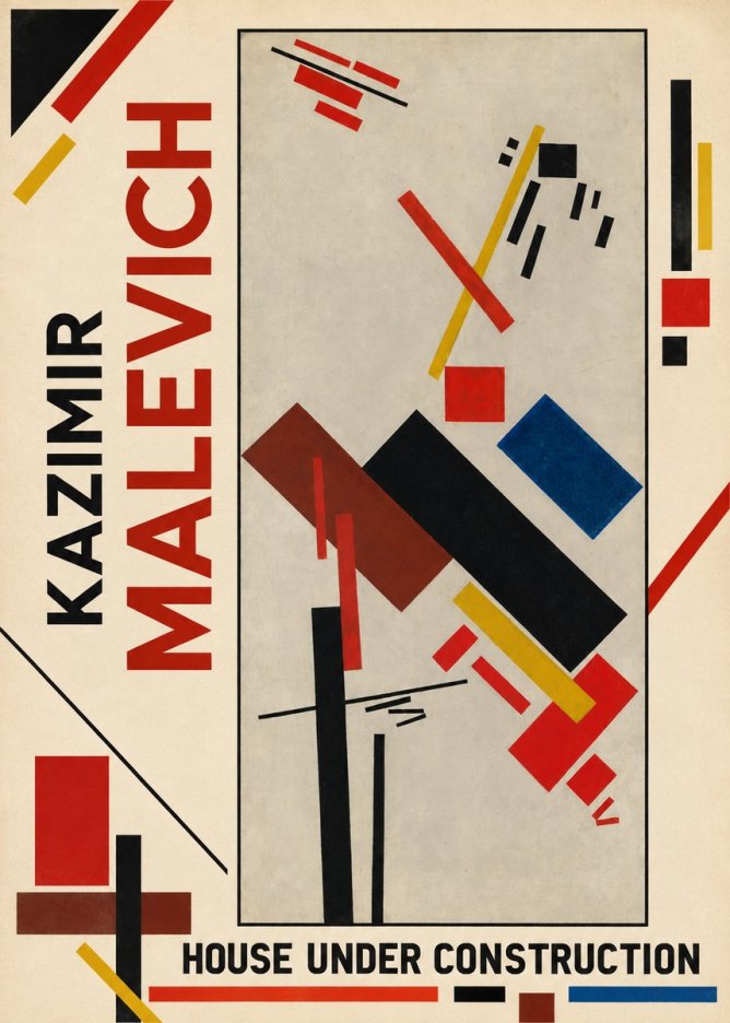 Kazimir Malevich House Under Construction No1 - Juliste