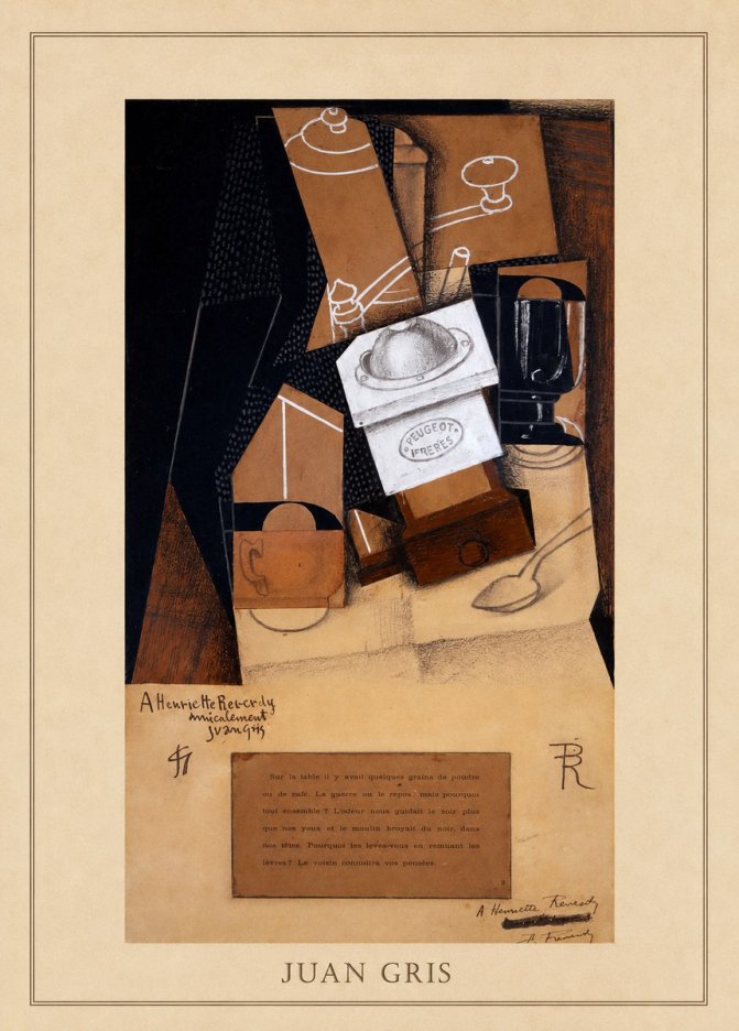 Juan Gris Still Life with Coffee Grinder II No4 - Juliste