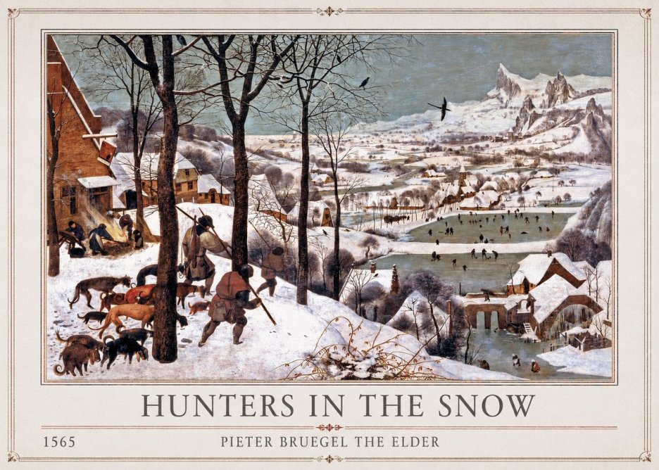 Pieter Bruegel Hunters in the Snow No1 - Juliste