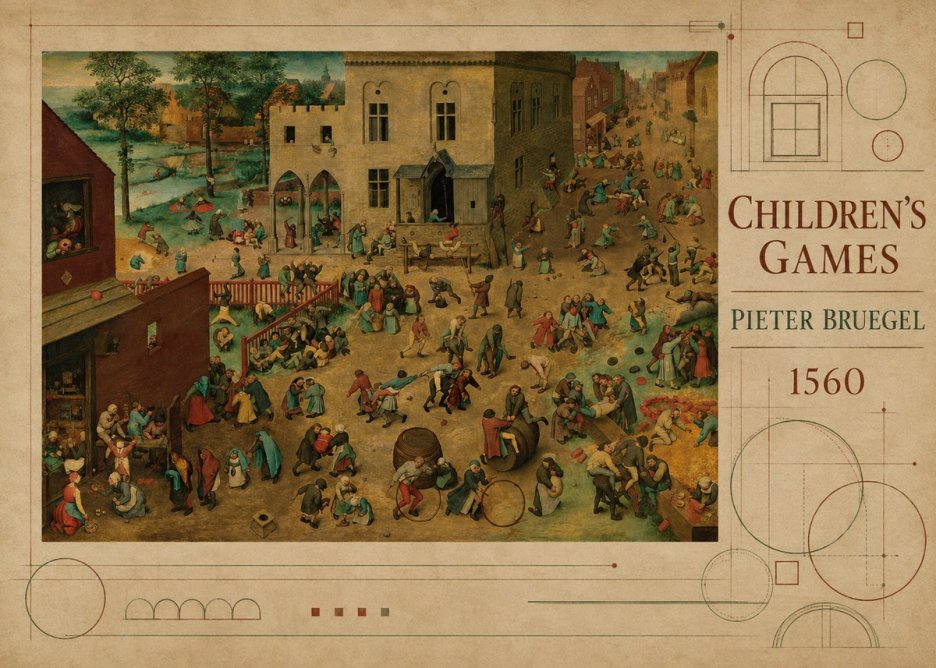Pieter Bruegel Children's Games IV No5 - Juliste